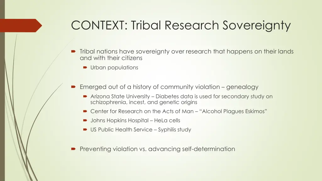 context tribal research sovereignty