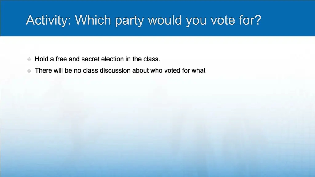 activity which party would you vote for