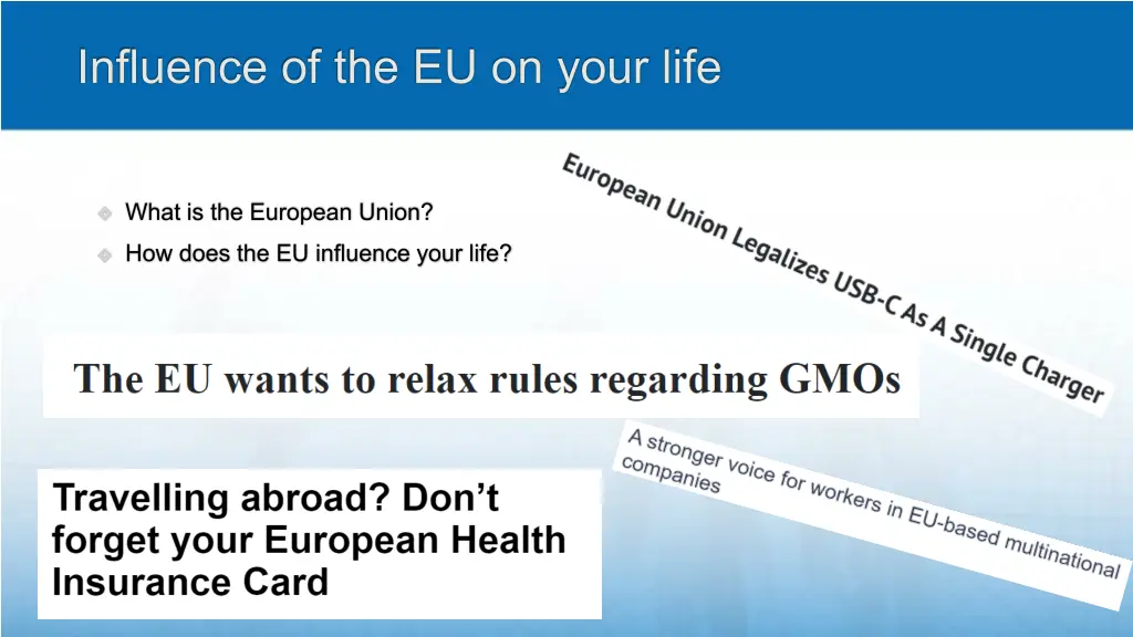 influence of the eu on your life