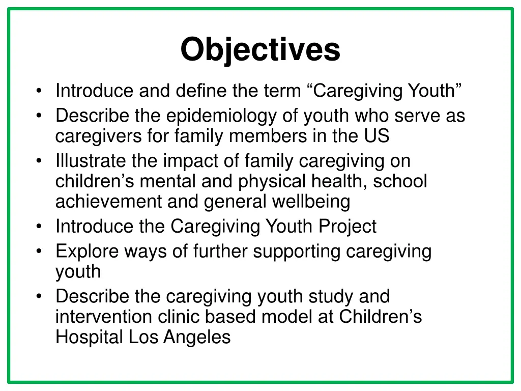objectives