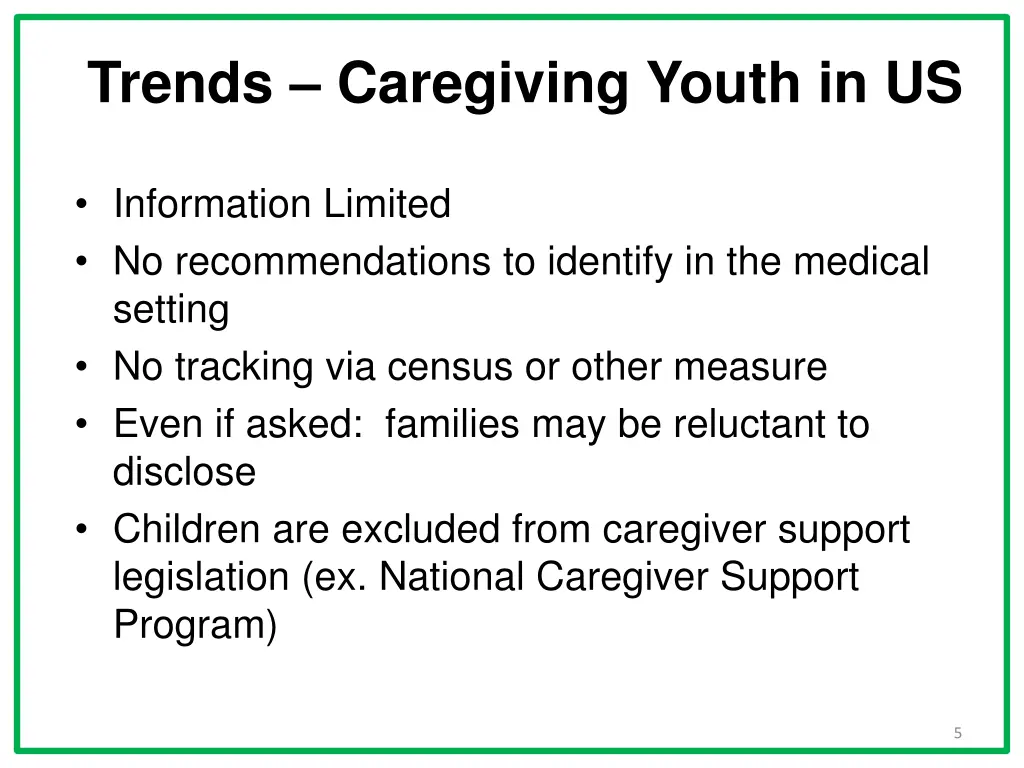 trends caregiving youth in us