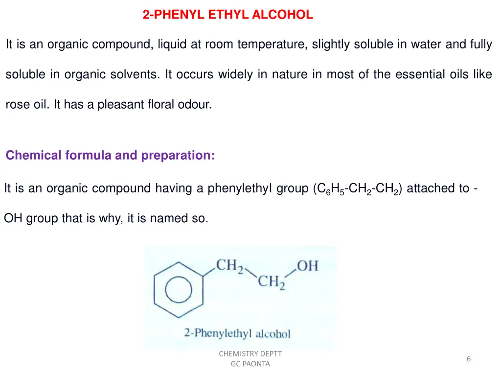 2 phenyl ethyl alcohol