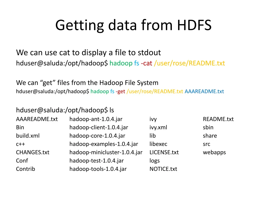 getting data from hdfs