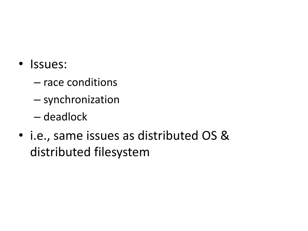 issues race conditions synchronization deadlock