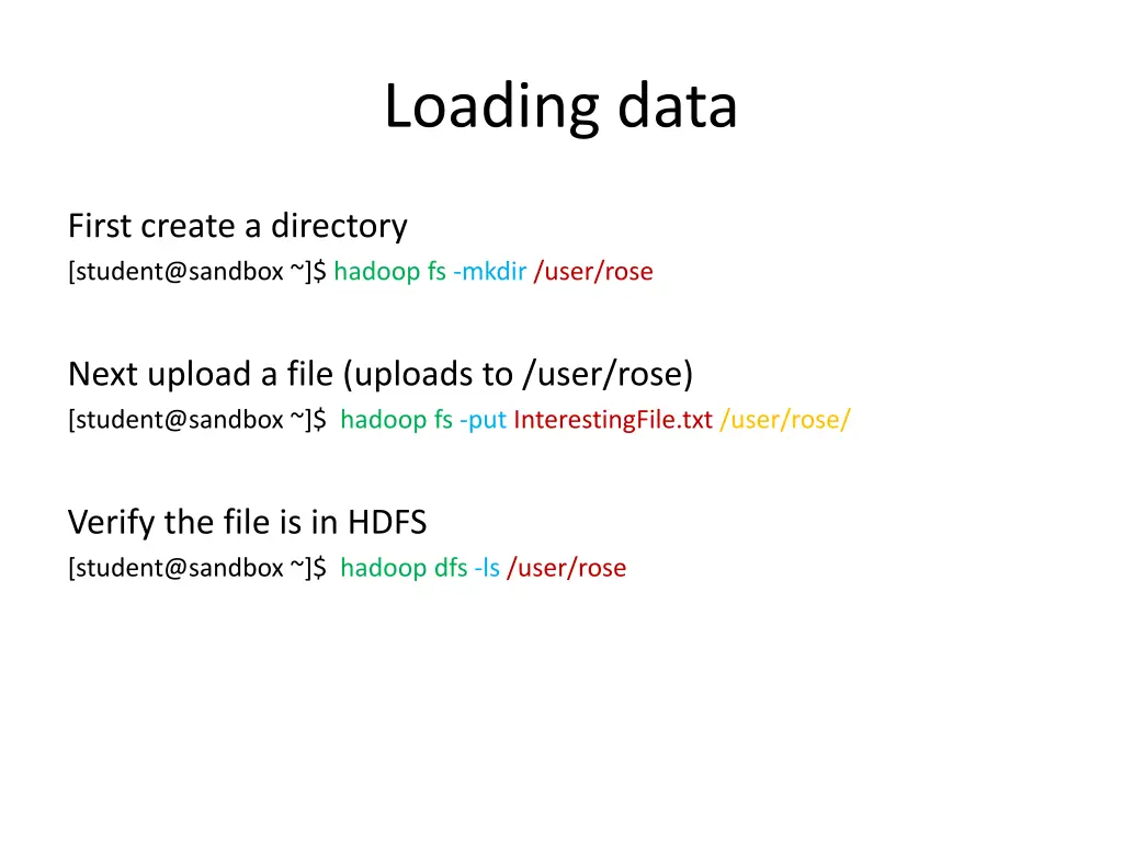 loading data