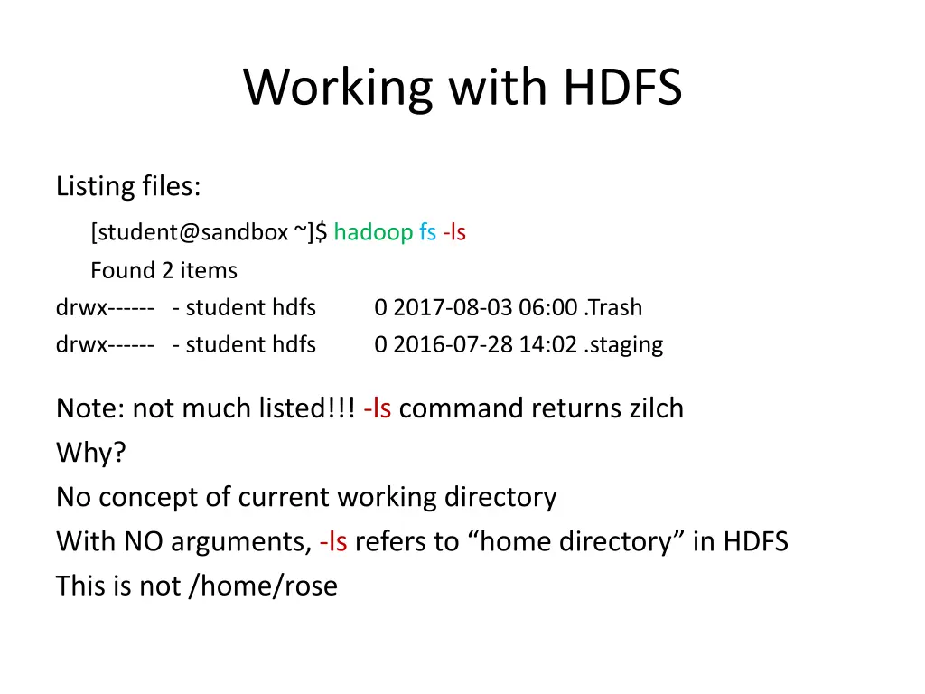 working with hdfs 1