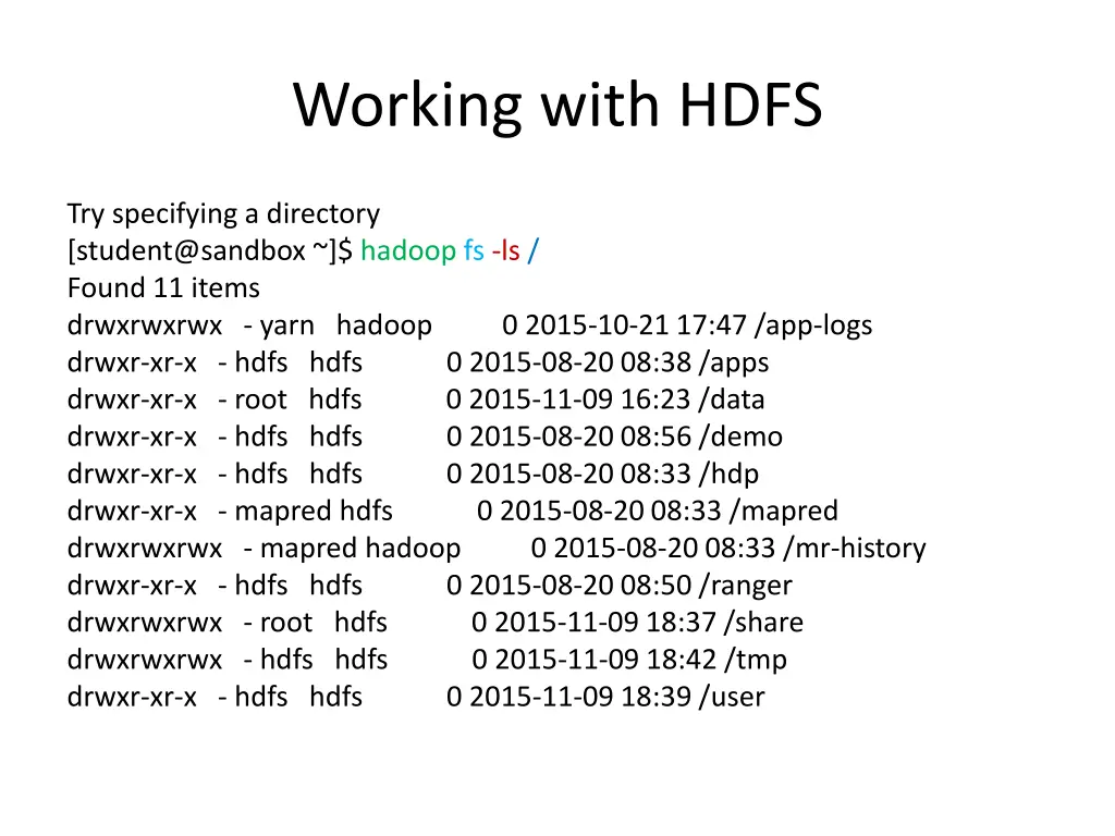 working with hdfs 2