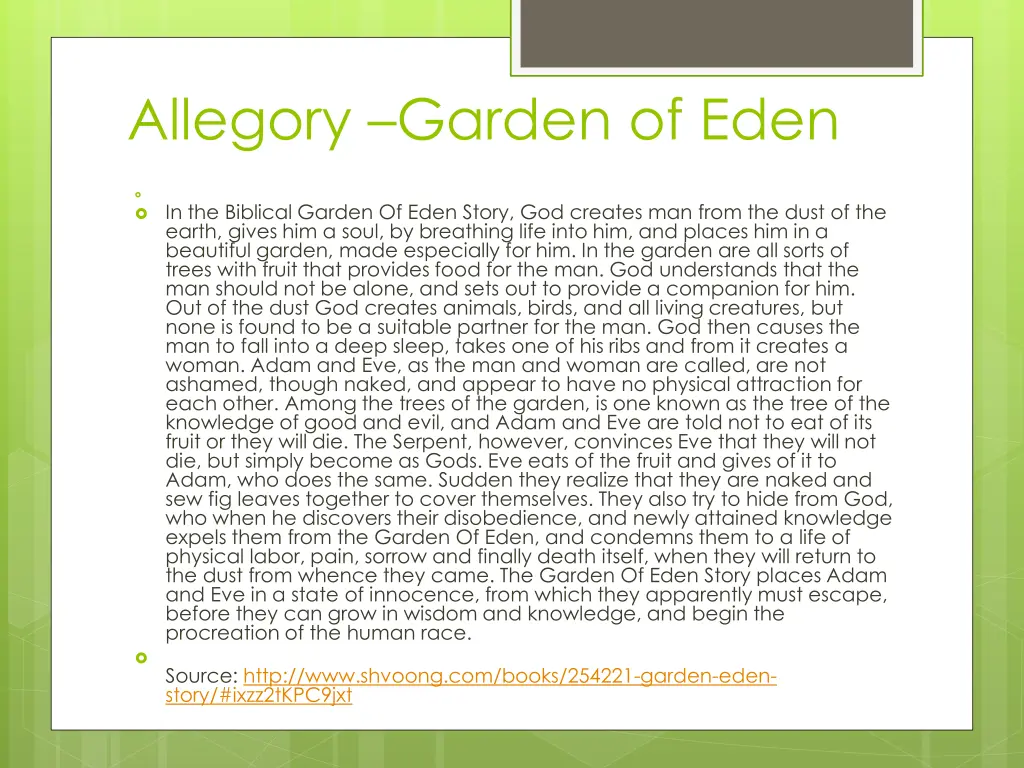 allegory garden of eden