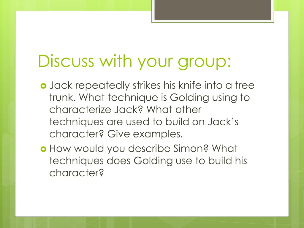 discuss with your group