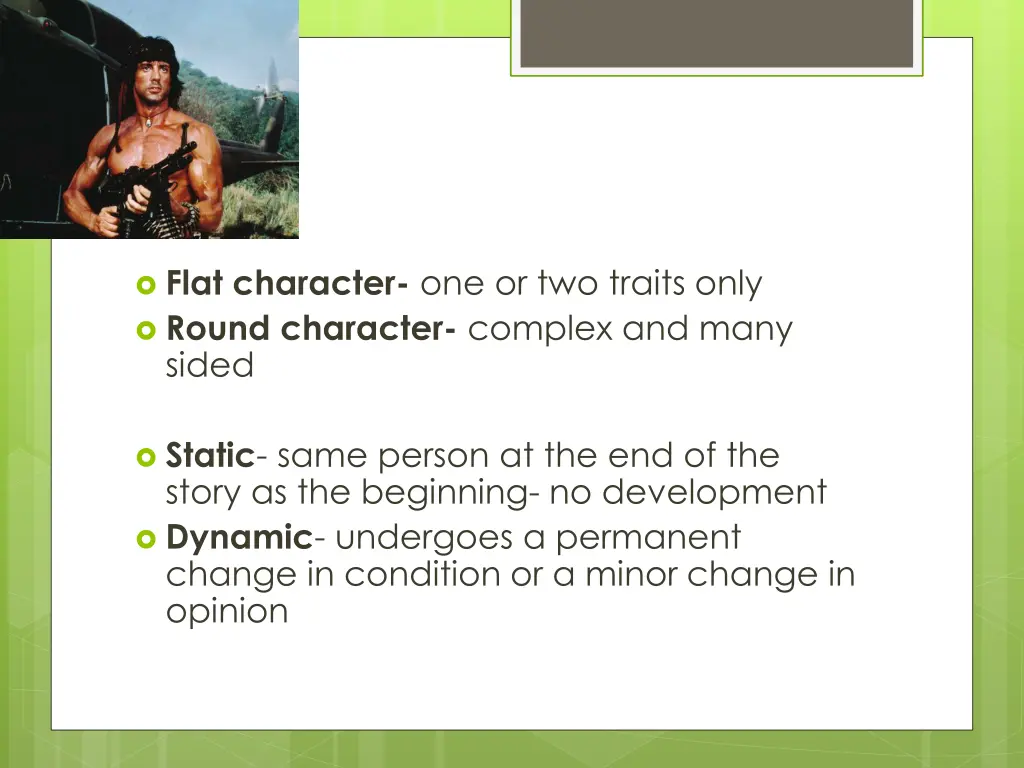 flat character one or two traits only round