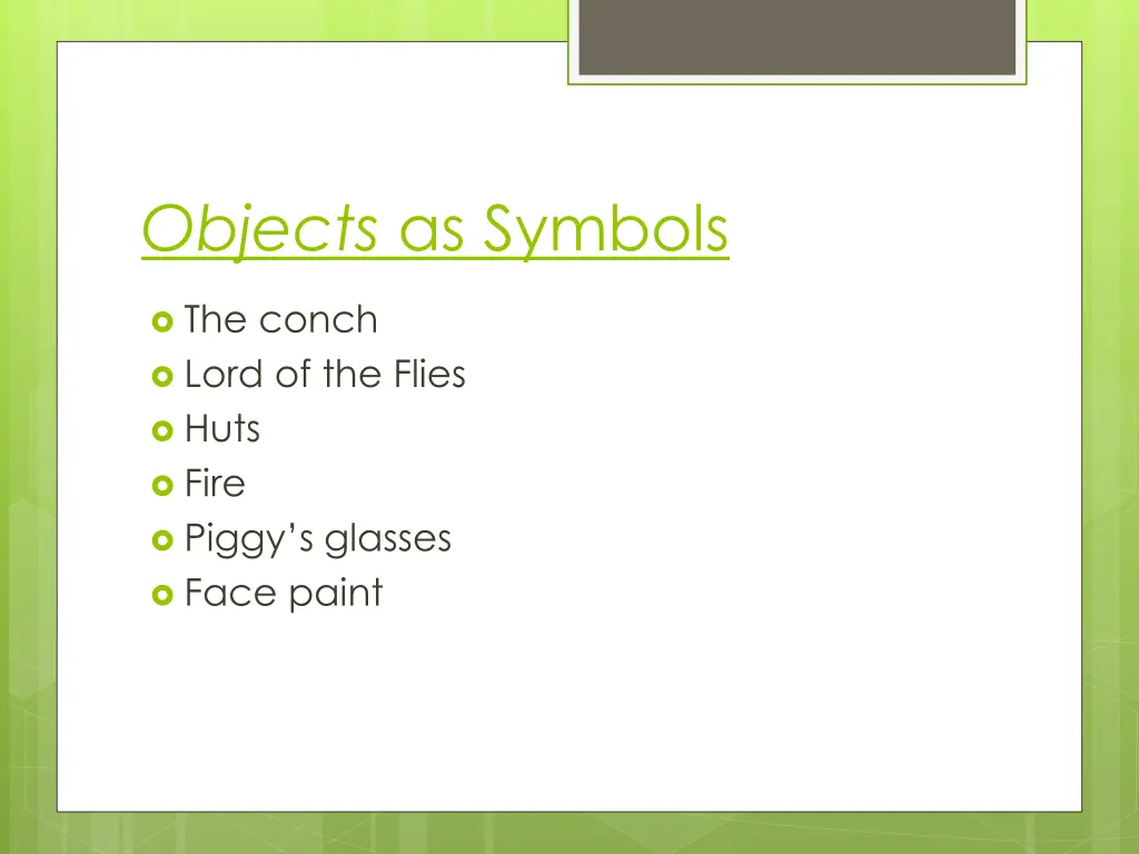 objects as symbols