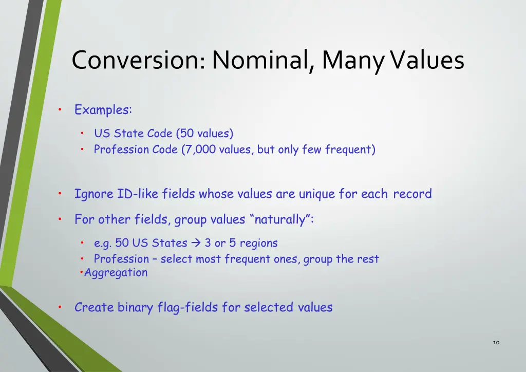 conversion nominal manyvalues
