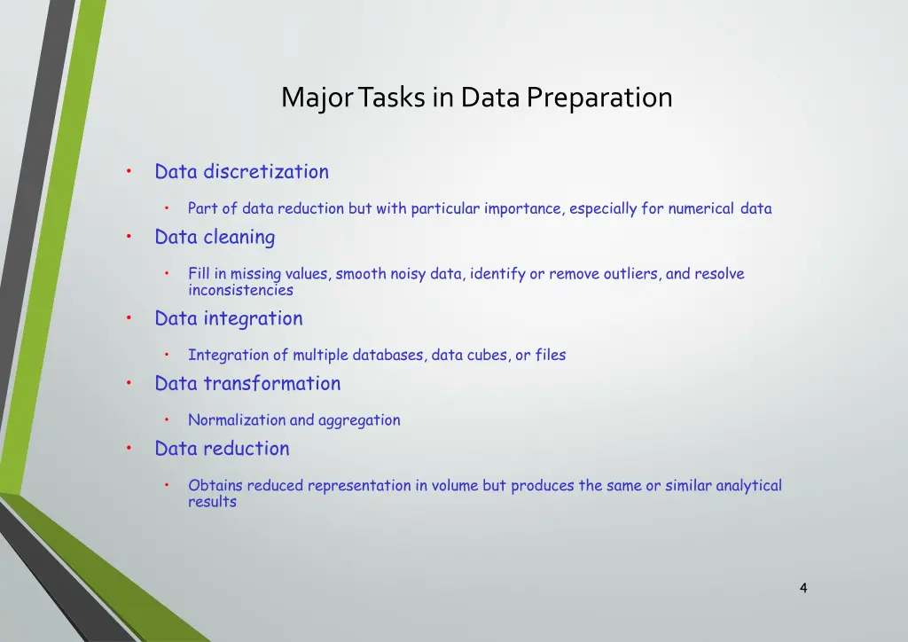major tasks in datapreparation