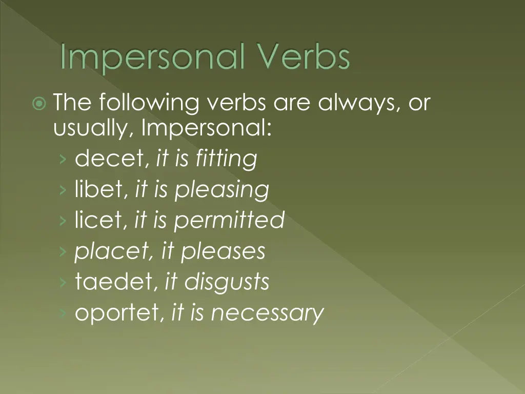 impersonal verbs