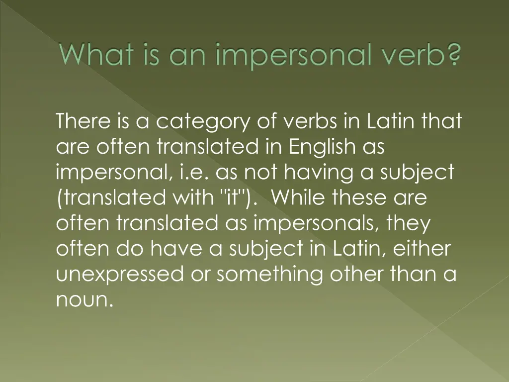 what is an impersonal verb