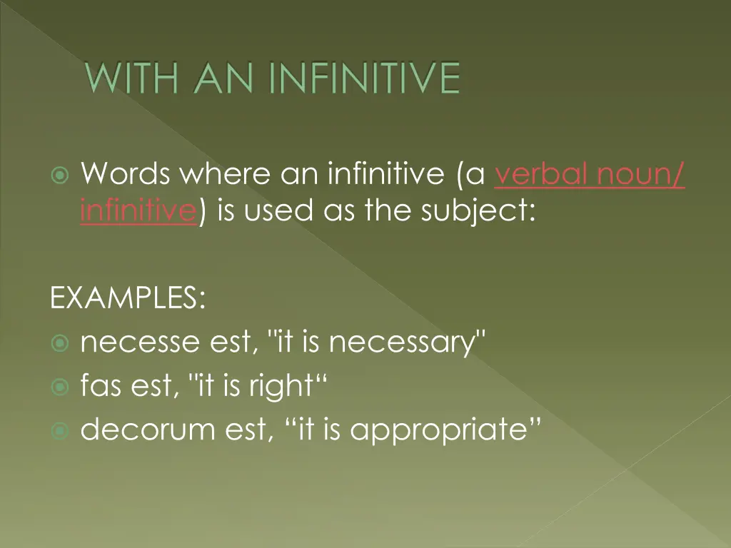 with an infinitive