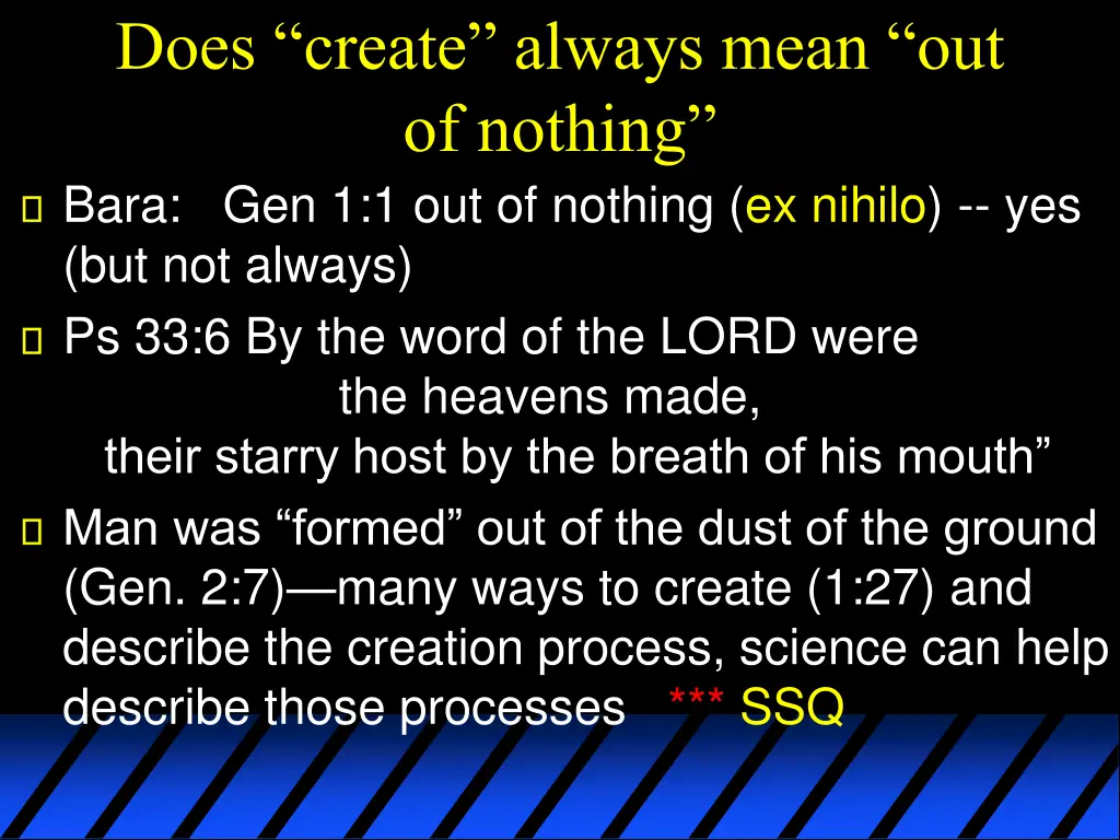 does create always mean out of nothing bara