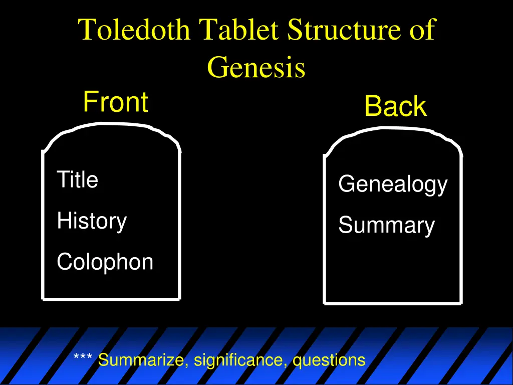 toledoth tablet structure of genesis front