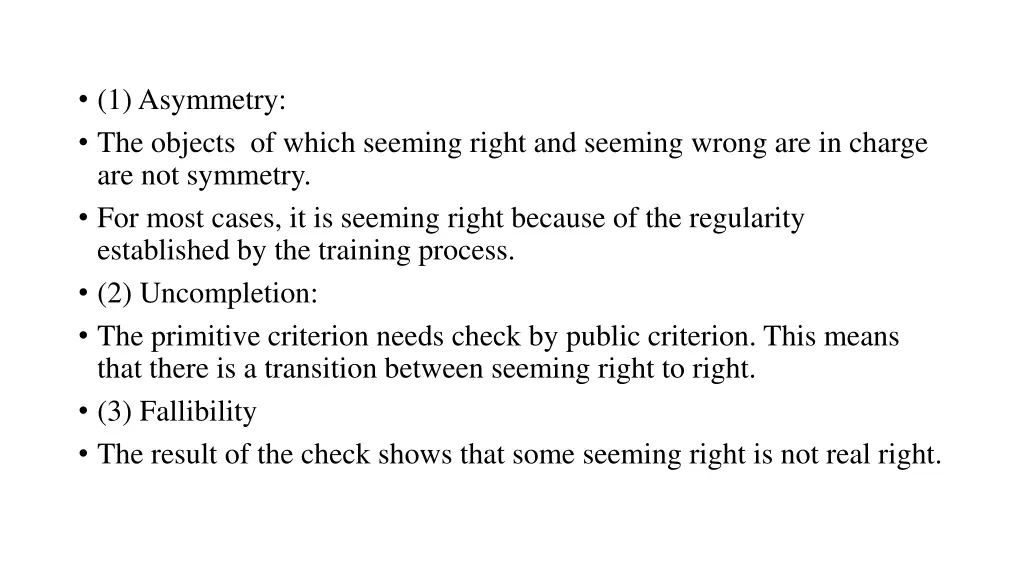 1 asymmetry the objects of which seeming right