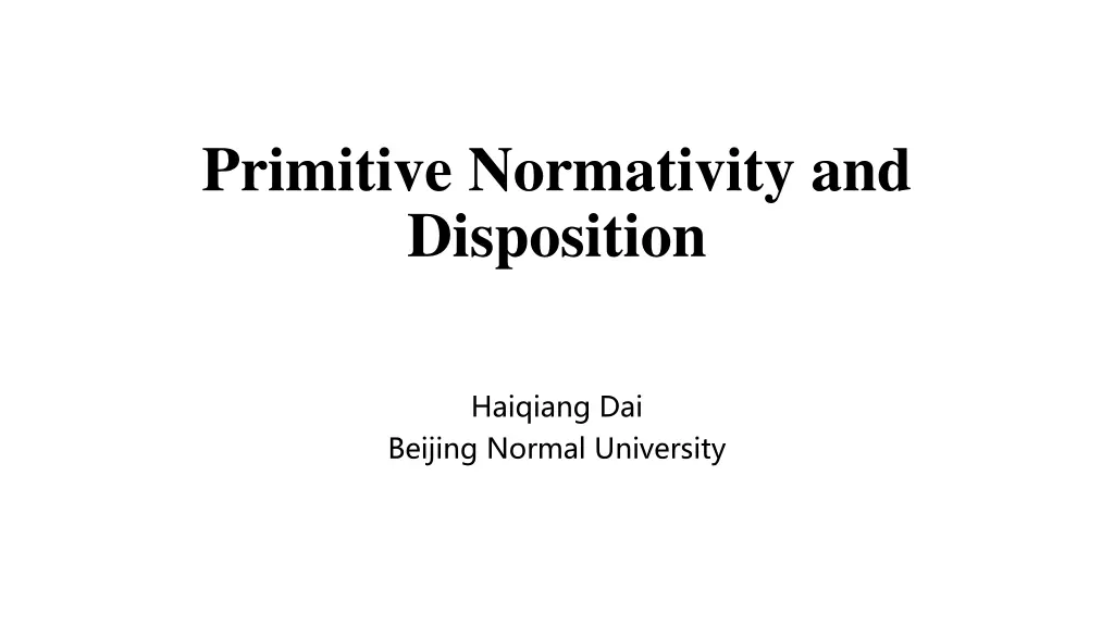 primitive normativity and disposition