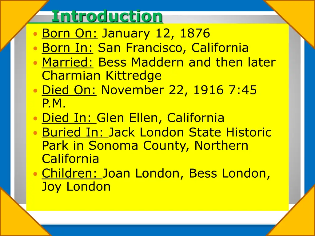 introduction born on january 12 1876 born