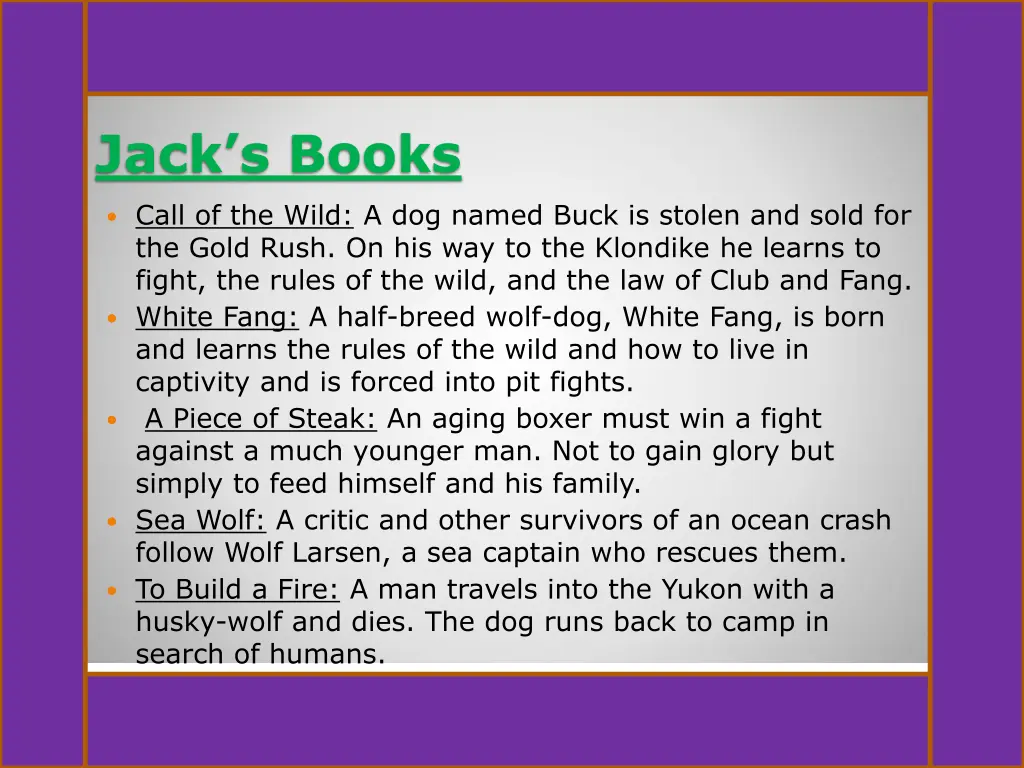 jack s books