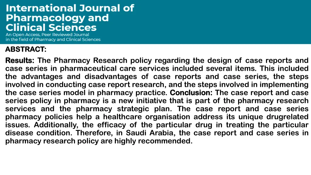 abstract abstract results results the pharmacy