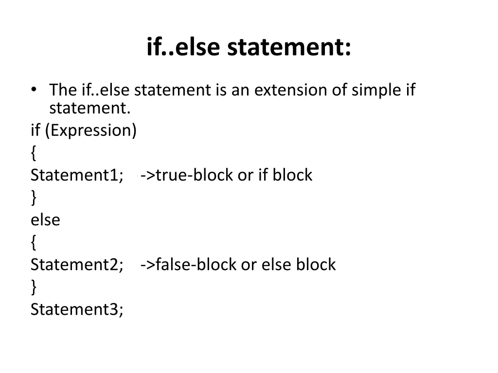 if else statement