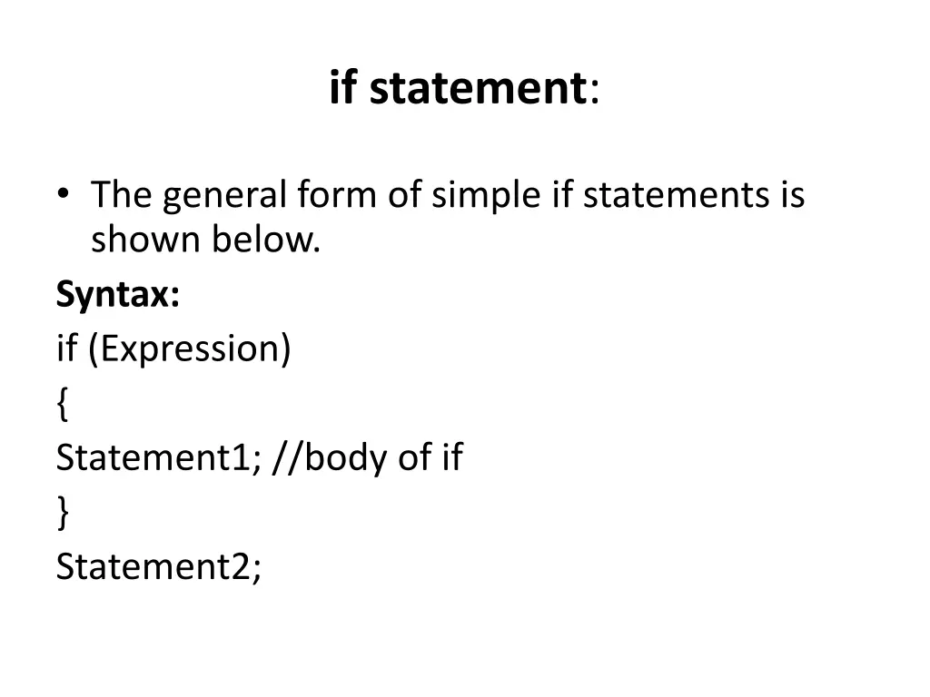 if statement