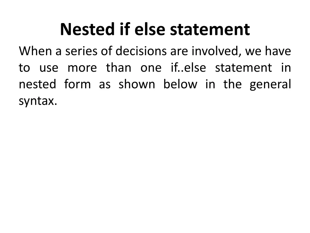 nested if else statement when a series