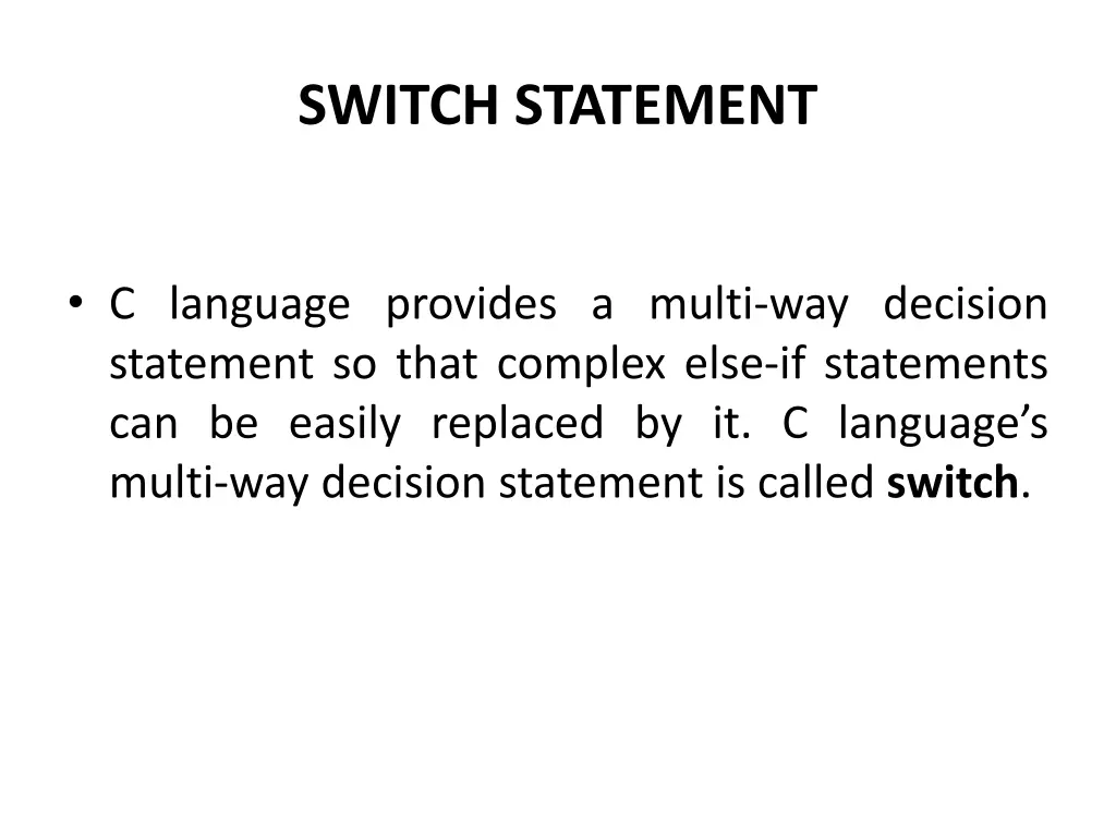 switch statement