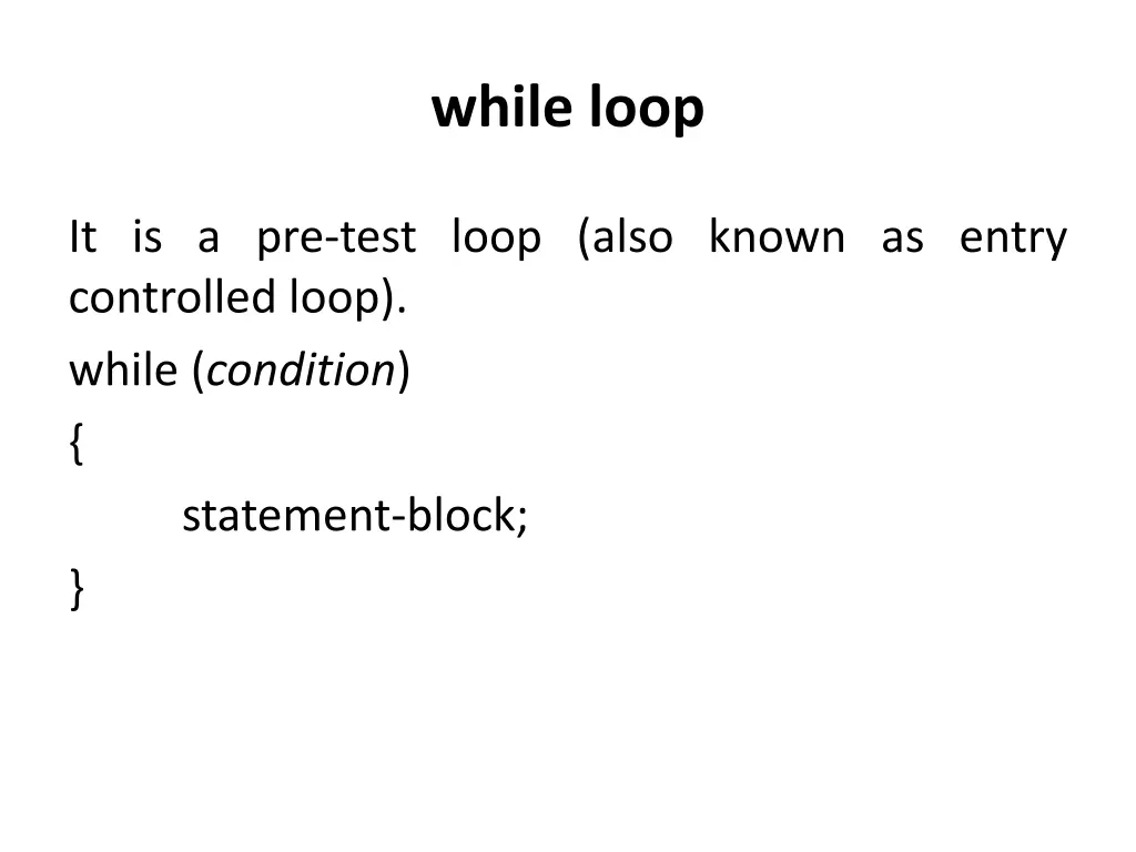 while loop