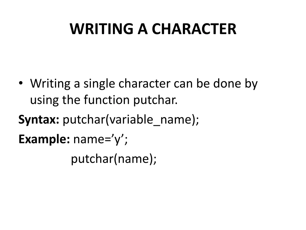 writing a character