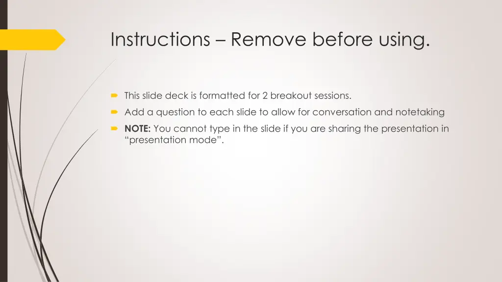 instructions remove before using