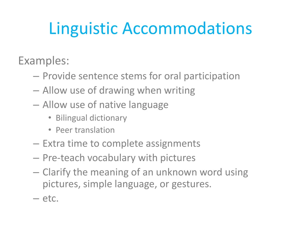 linguistic accommodations