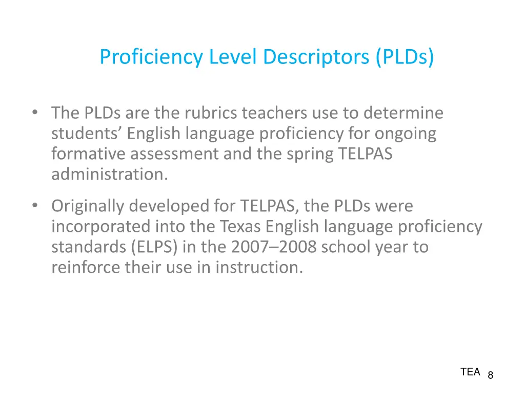proficiency level descriptors plds