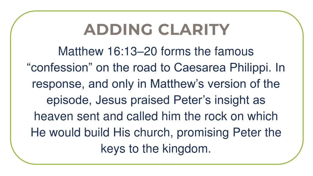 adding clarity