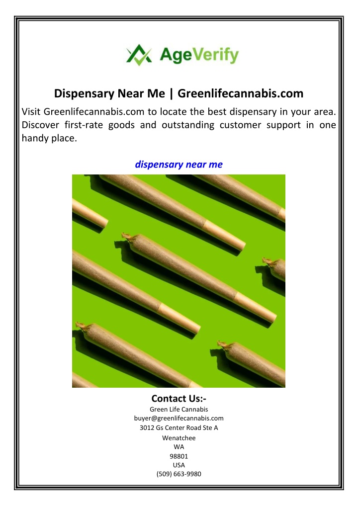dispensary near me greenlifecannabis com