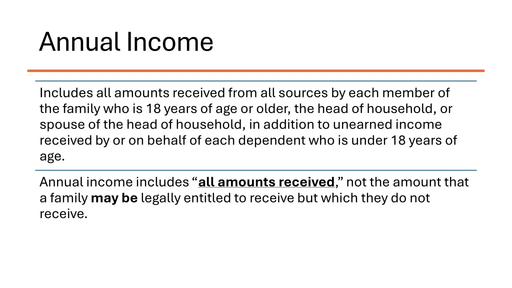 annual income