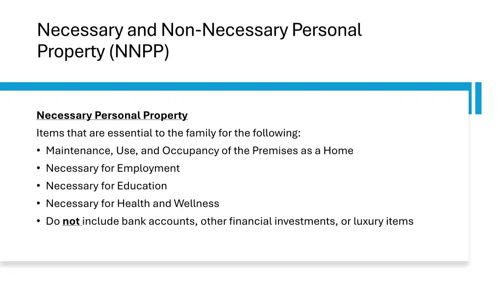 necessary and non necessary personal property nnpp 2