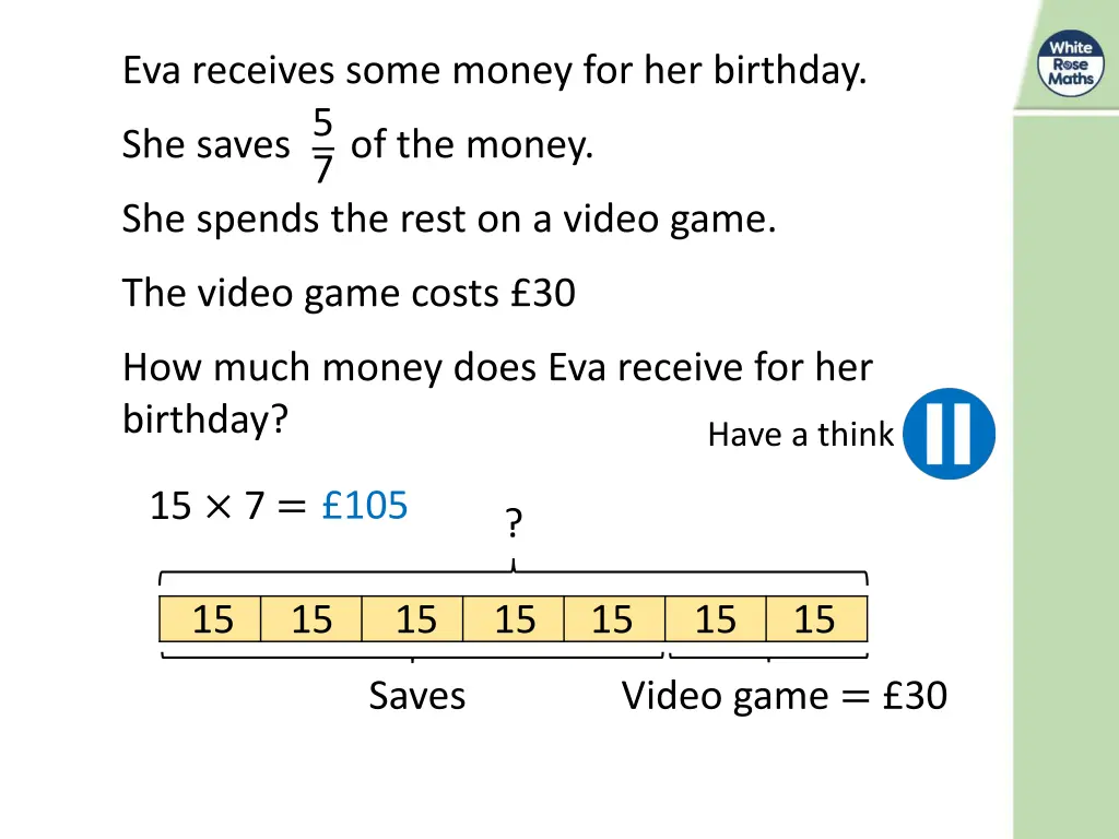 eva receives some money for her birthday