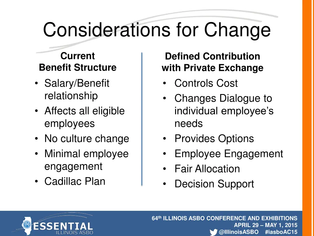 considerations for change