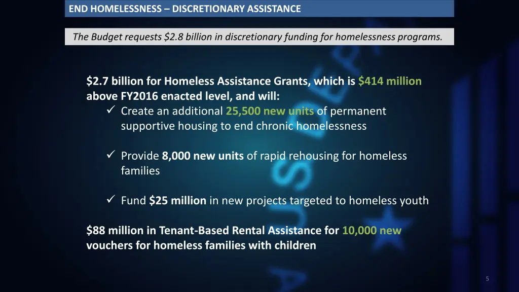 end homelessness discretionary assistance
