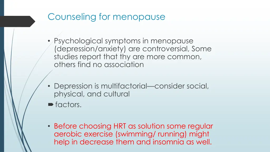 counseling for menopause