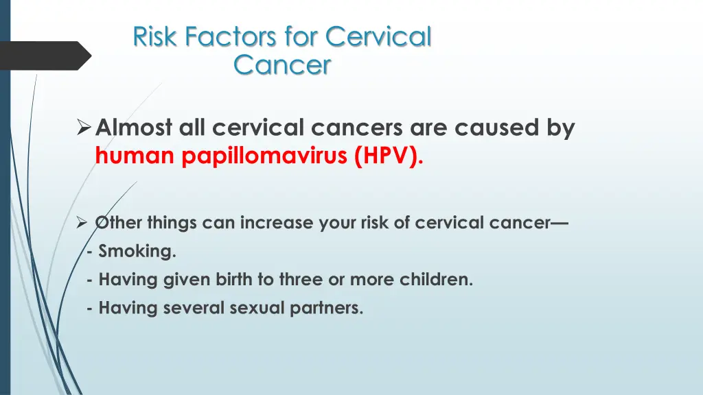 risk factors for cervical cancer