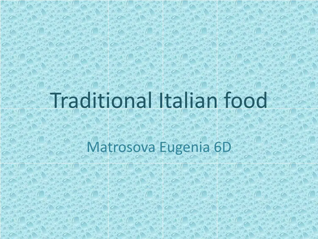 traditional italian food