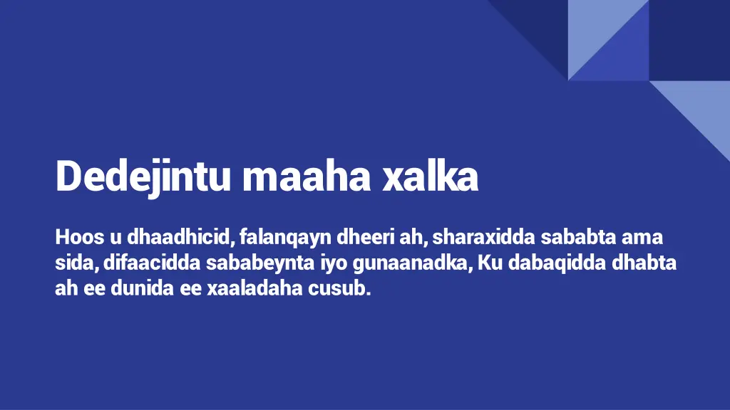 dedejintu maaha xalka