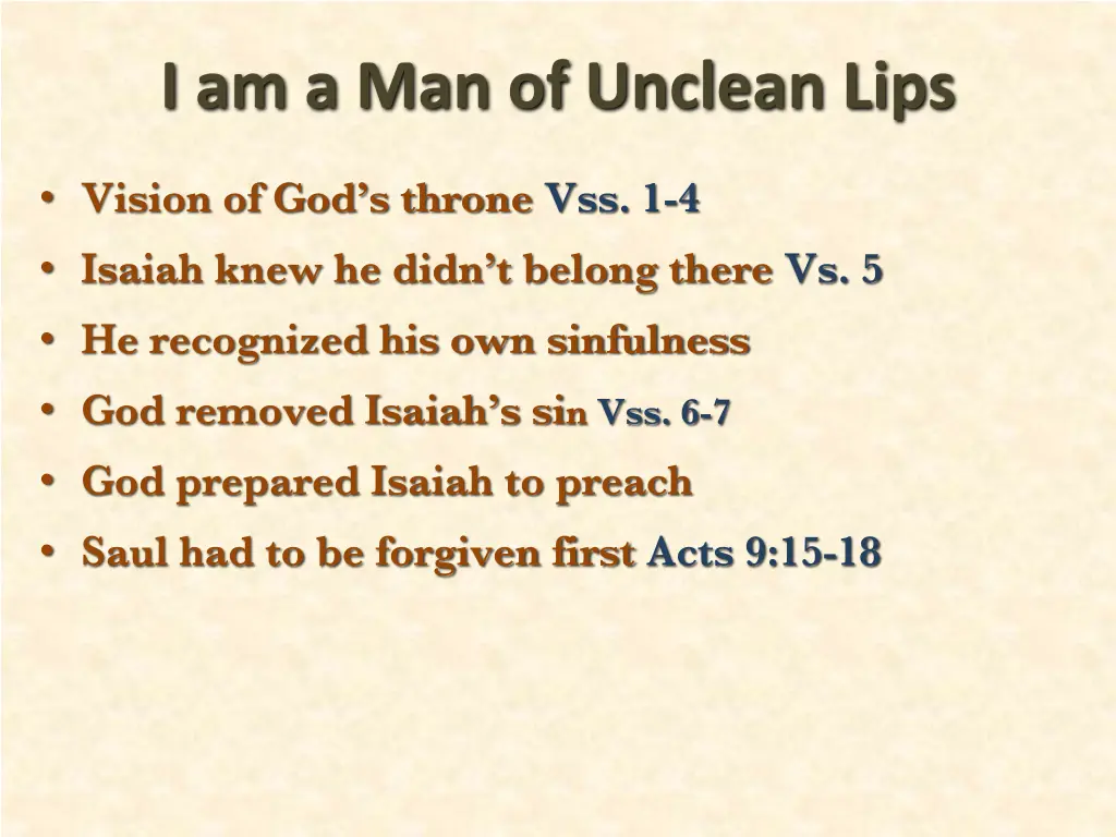 i am a man of unclean lips 1