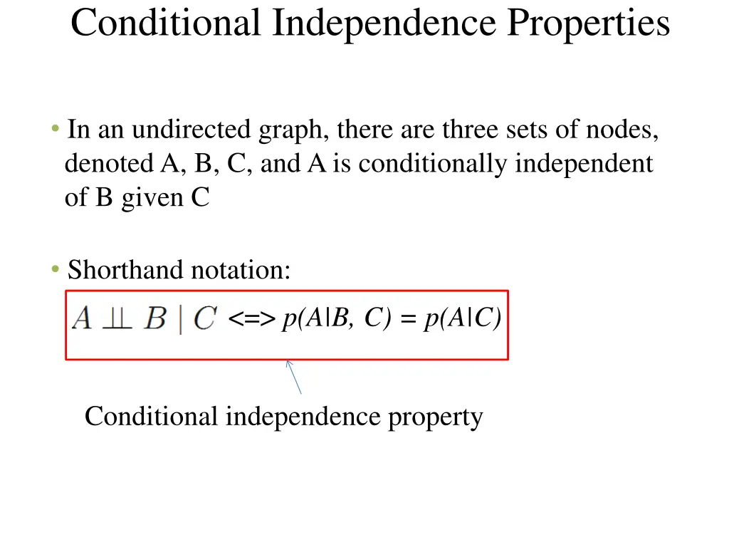 conditional independence properties