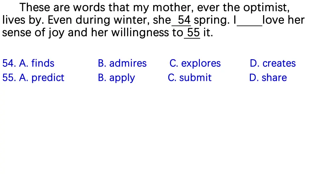 these these are words that my mother ever